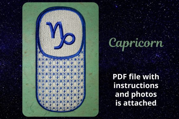 Capricorn Zodiac Embroidery
