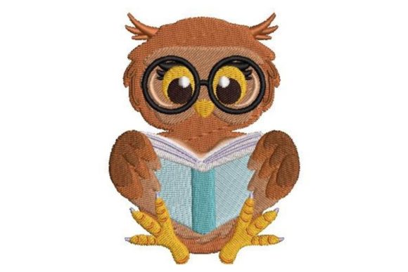 Owl Reading a Book